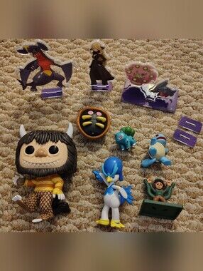 Figure Set with Black, Blue, Yellow & Green Characters